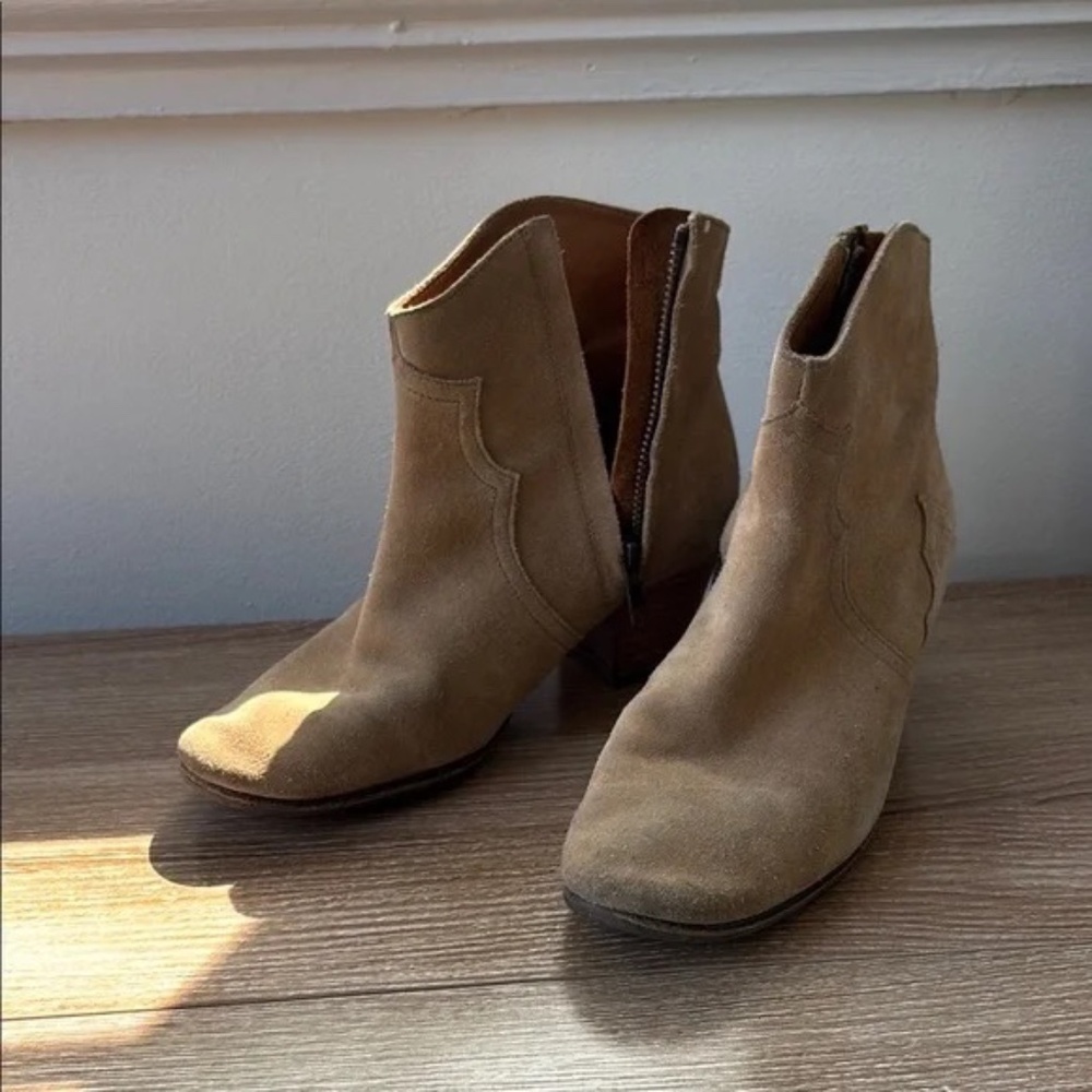 Isabel Marant Tan Suede Ankle Boots